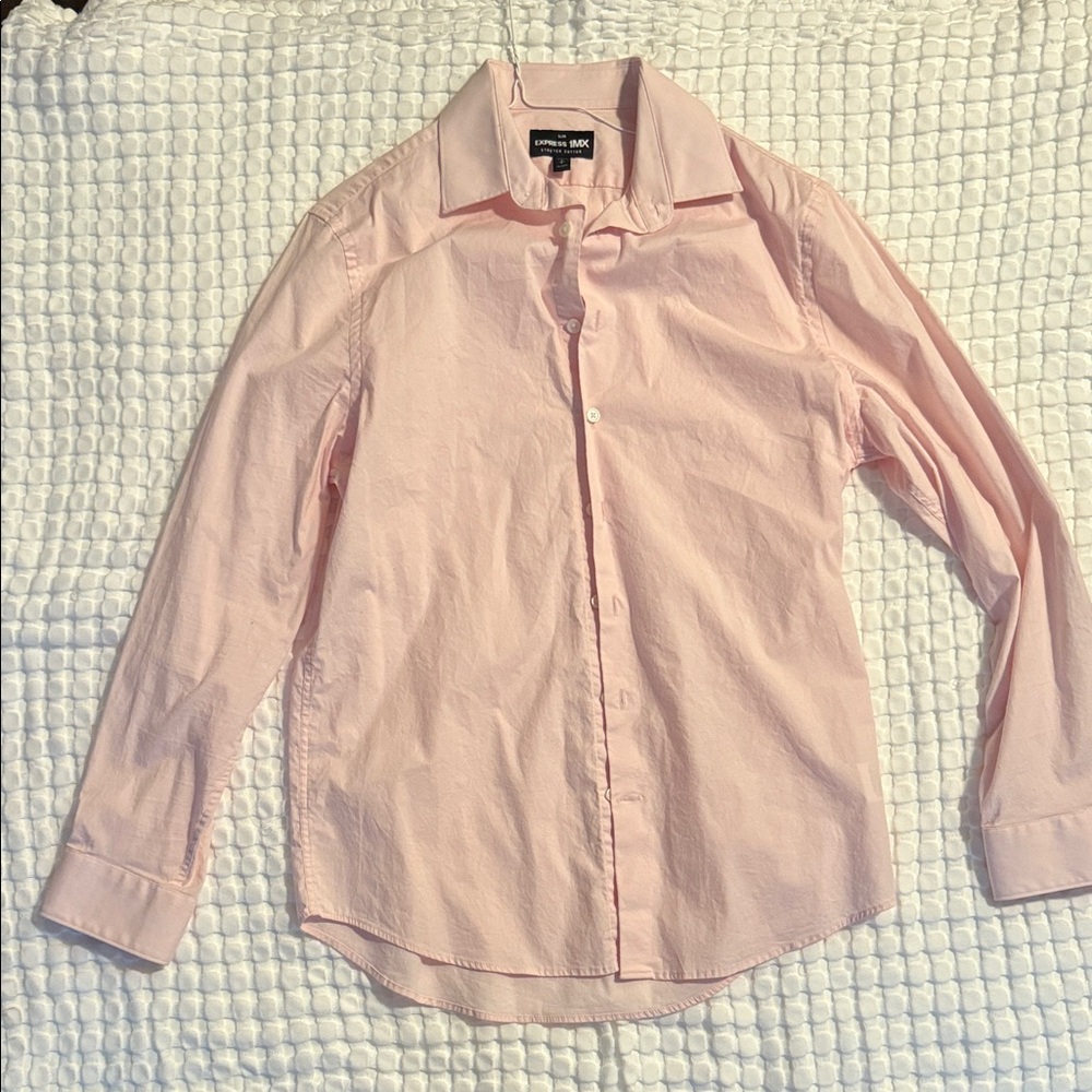 Express Light Pink Stretch Cotton Shirt